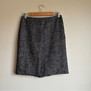 Ann Taylor Black White Neutral Textured Midi Skirt 8P